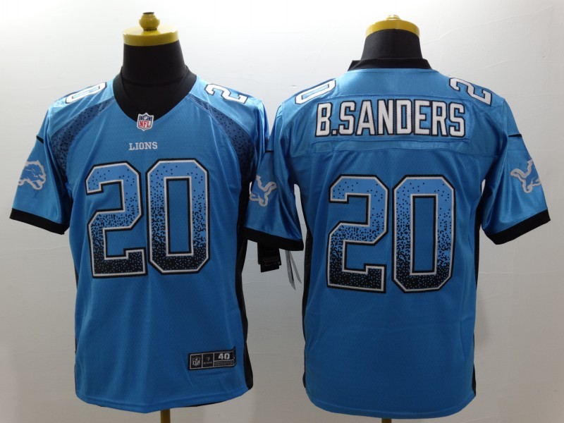 Men's Detroit Lions Barry Sanders #20 Blue Jersey